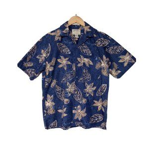 SPLATT Fine Resort Wear Men's Size Small Leaf Print Hawaiian Shirt